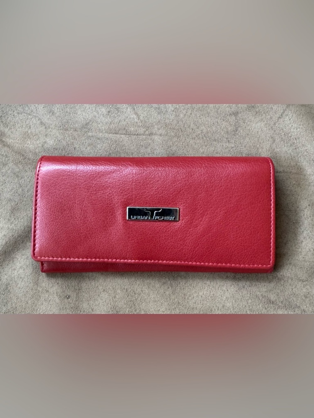 Red Leather Wallet - Sleek Women's Clutch